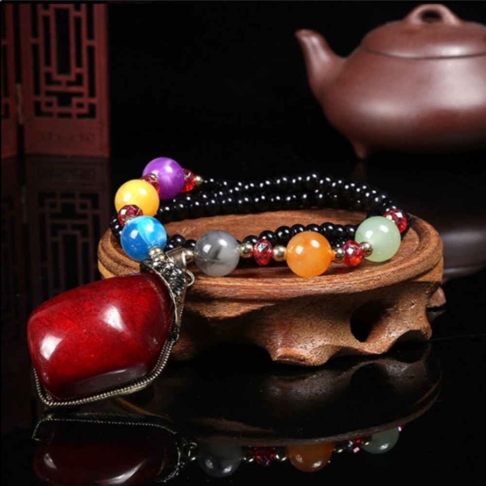 Long Ethnic Statement Necklace